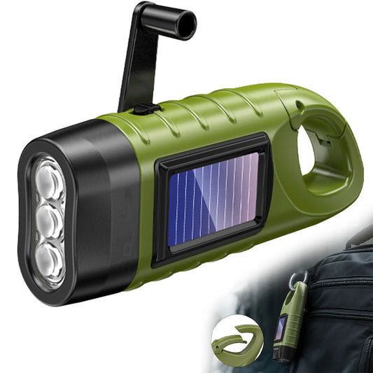 New upgrade 3LED Portable Outdoor Hand Crank Solar Powered Emergency Lamp.