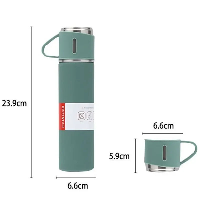 Stainless Steel Vacuum Insulated Hot Water Bottle Set, 500ml.