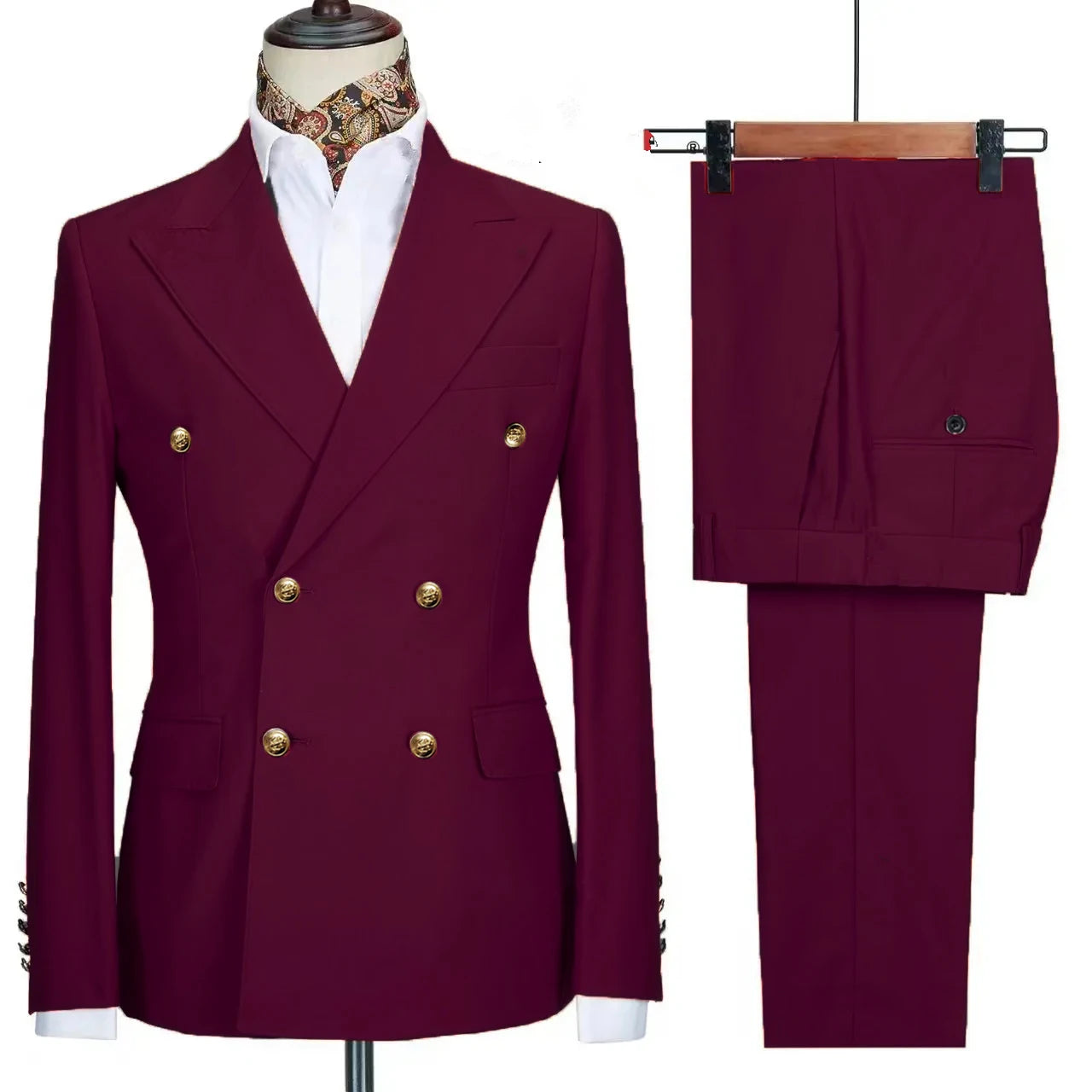 2023 Fashion New Men's Leisure Boutique Business Banquet Solid Color Wedding Double Breasted Slim Fit Suit Blazers Jacket Pants