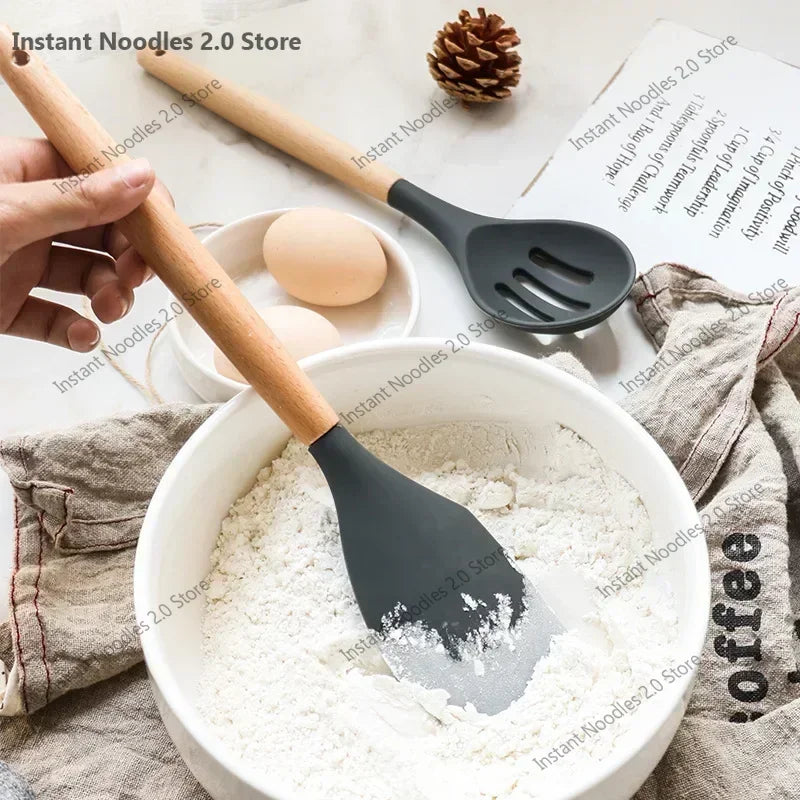 Tool Kitchenware  Cooking Spatula  Turner 12PCS Food Set Grade Measuring.