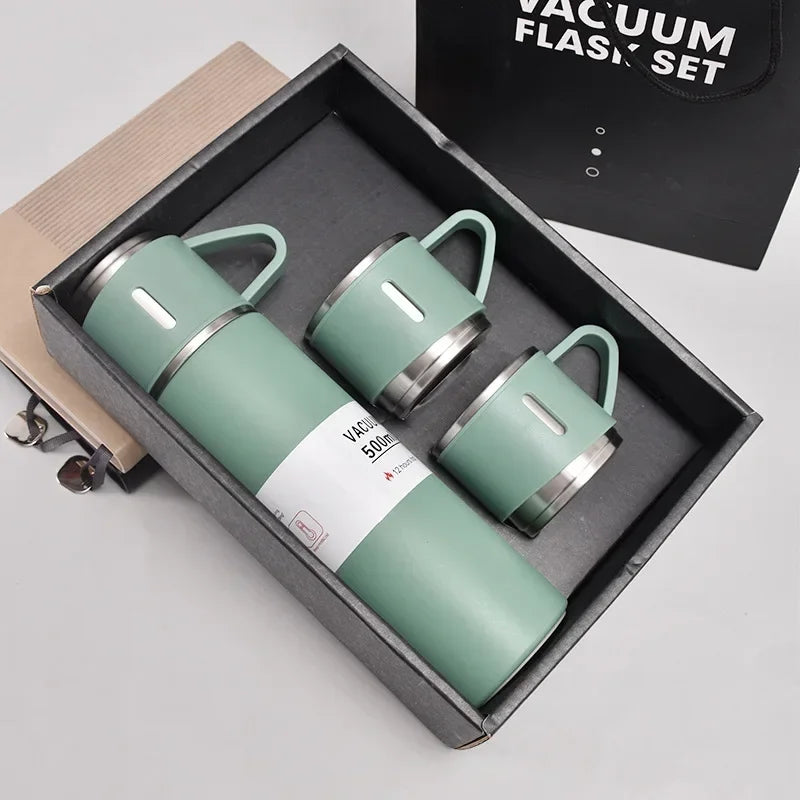 Stainless Steel Vacuum Insulated Hot Water Bottle Set, 500ml.