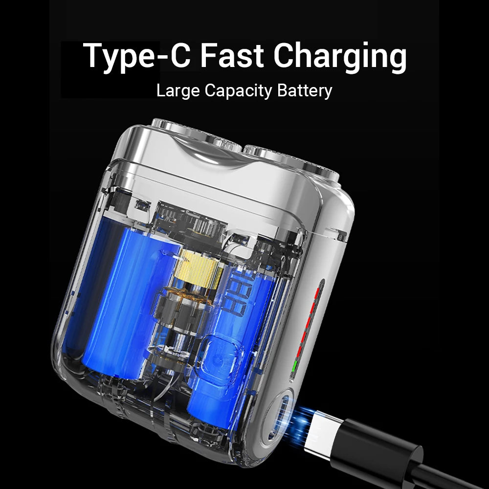 Smart, waterproof electric shaver for travel.