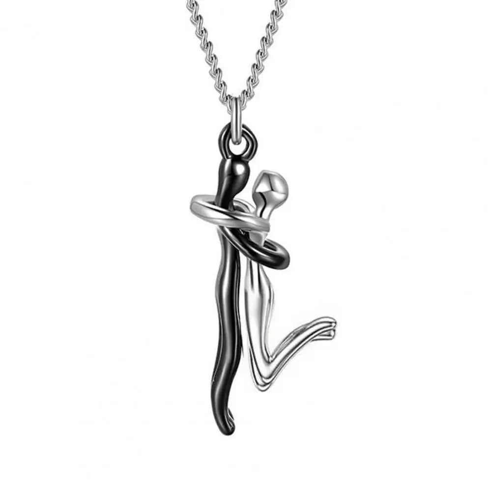 Couple Necklace Party Necklace Stylish Hop Couple Pendant Necklaces for Women Men Punk Lovers Hug Necklace Promise Wedding Party