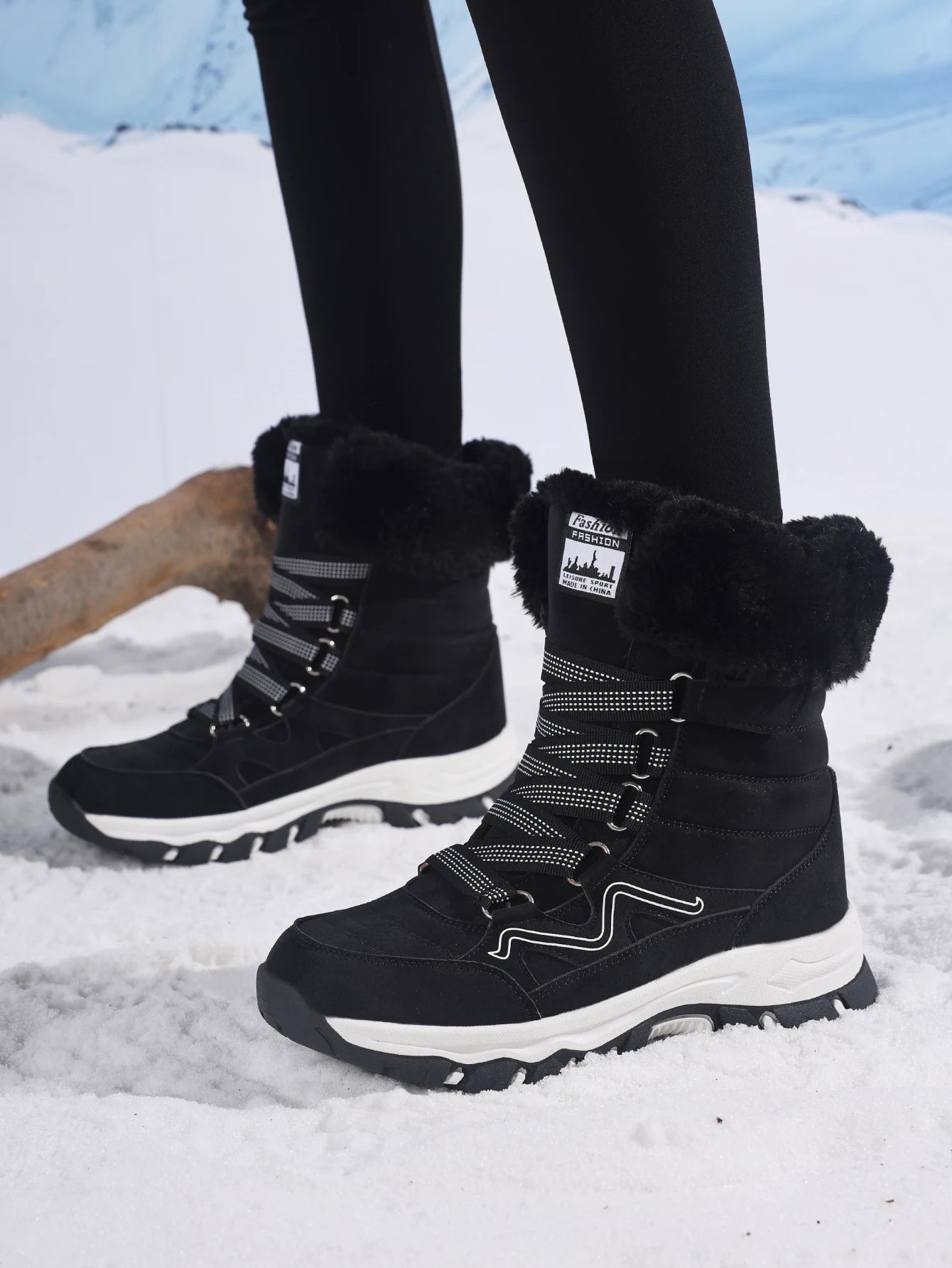 Women's Boots Winter High Quality Keep Warm Mid-Calf Waterproof.