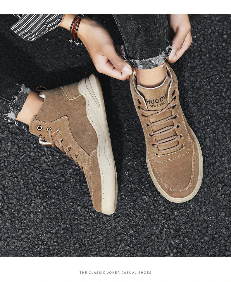 High Top Boots Men's Shoes Motorcycle Ankle Boot Shoes for Men Winter Boots Men's