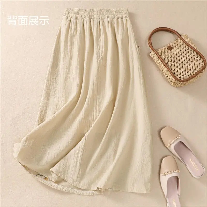 Mid-length Pure Cotton Women's Skirt for Women.