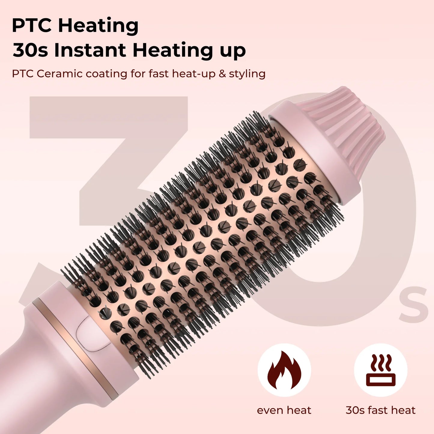 Electric Hair Brush Curler Straightener Valentine's Day Gift - Short Hair Styler ION- Technology Anti-Scalding Universal Voltage