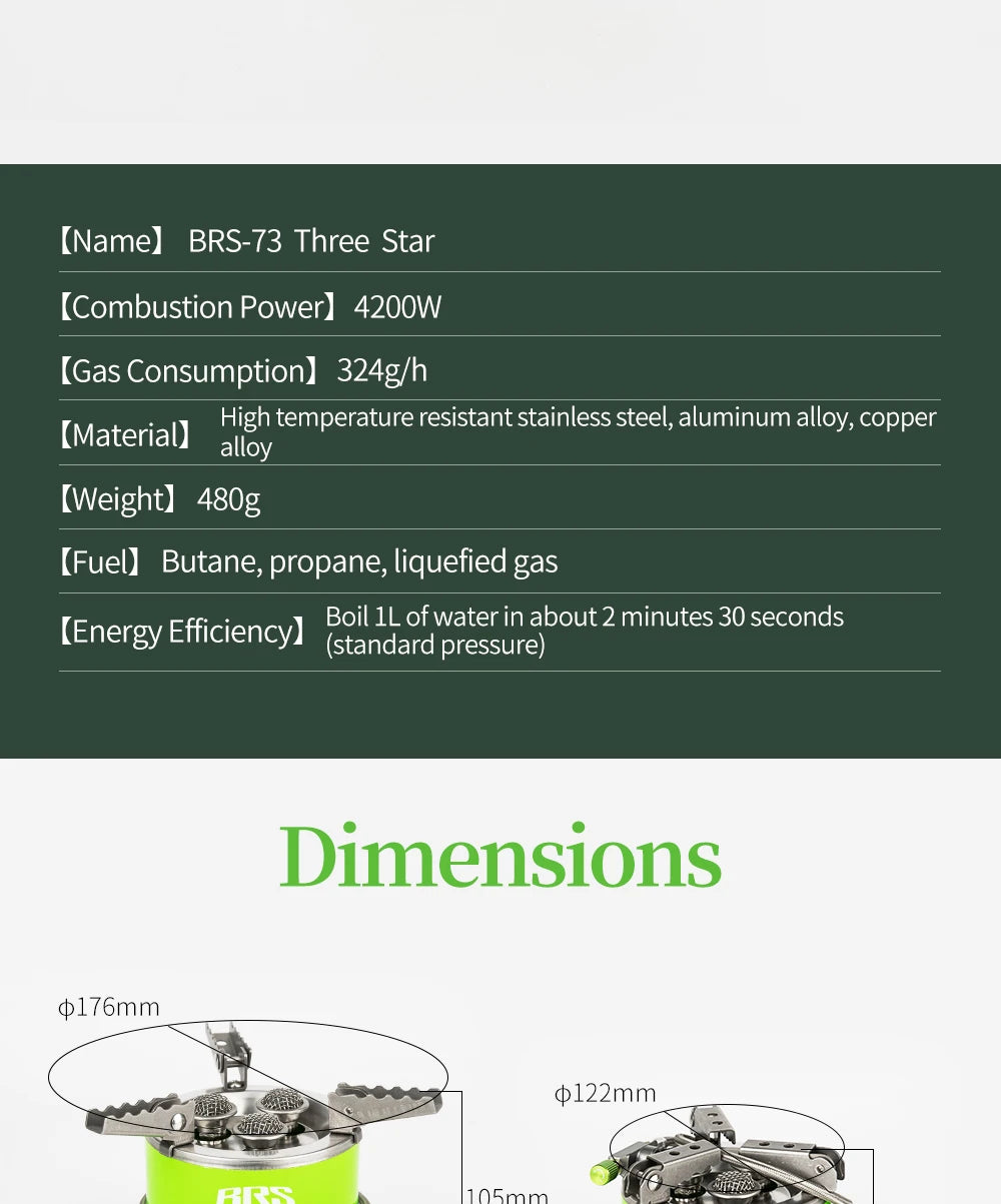 BRS Burner 4200W 7000W Outdoor Camping Gas.