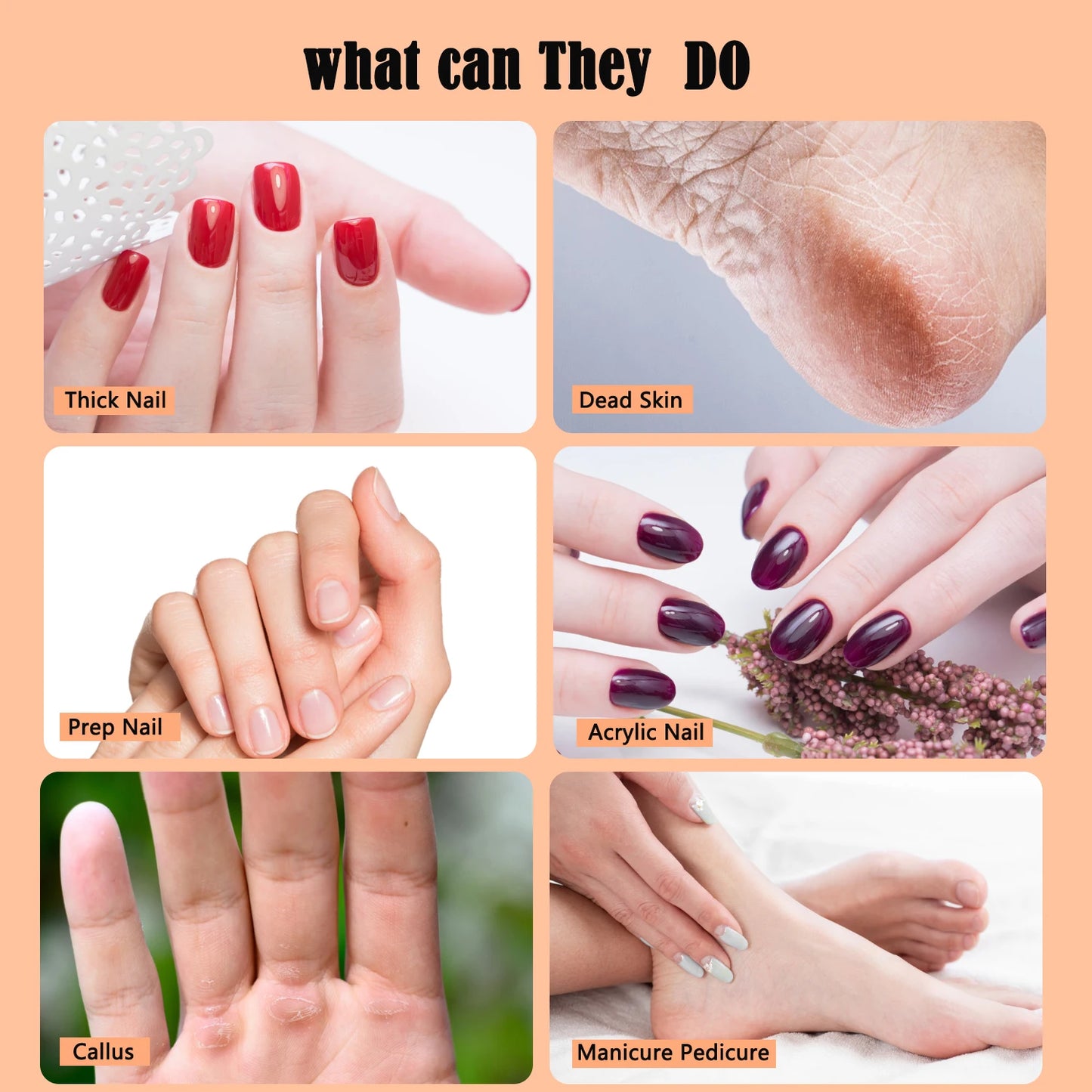 100/50/25pcs Nail Sanding Ring Bands Electric Manicure Nail Drill Bits 80/120/180.