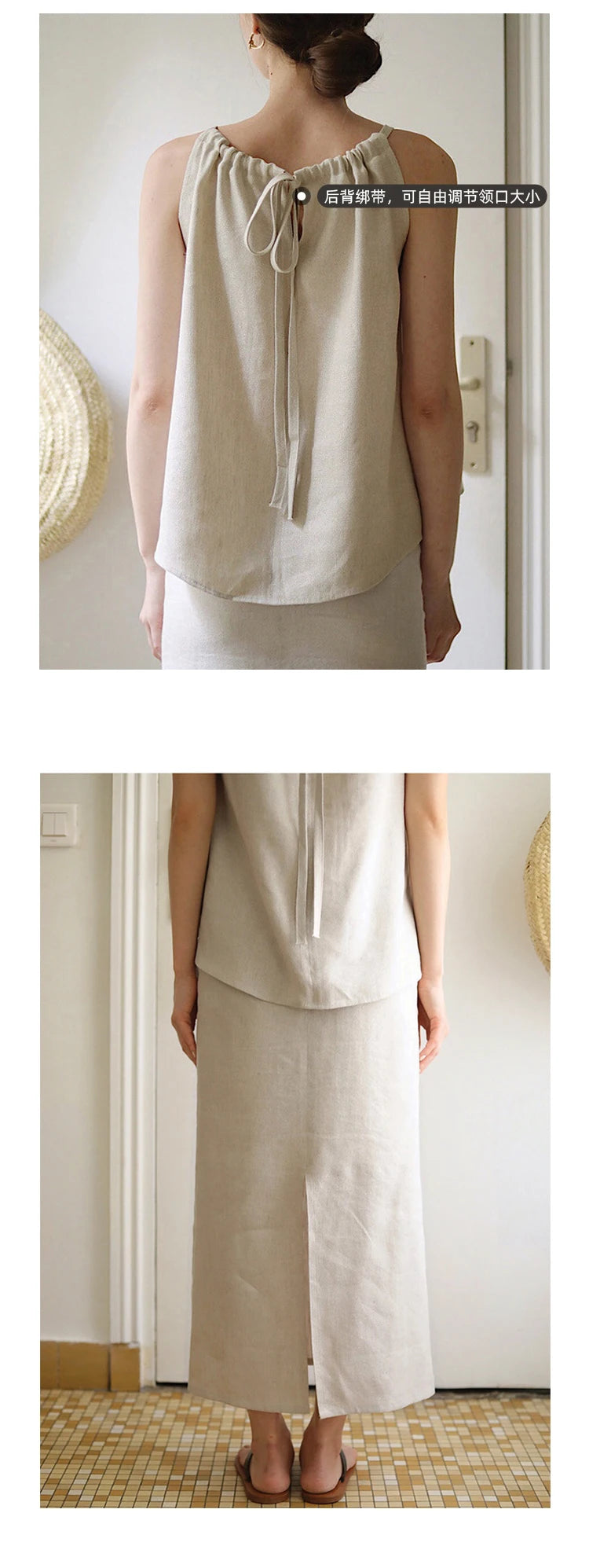 100% Linen Long Skirts For Women.