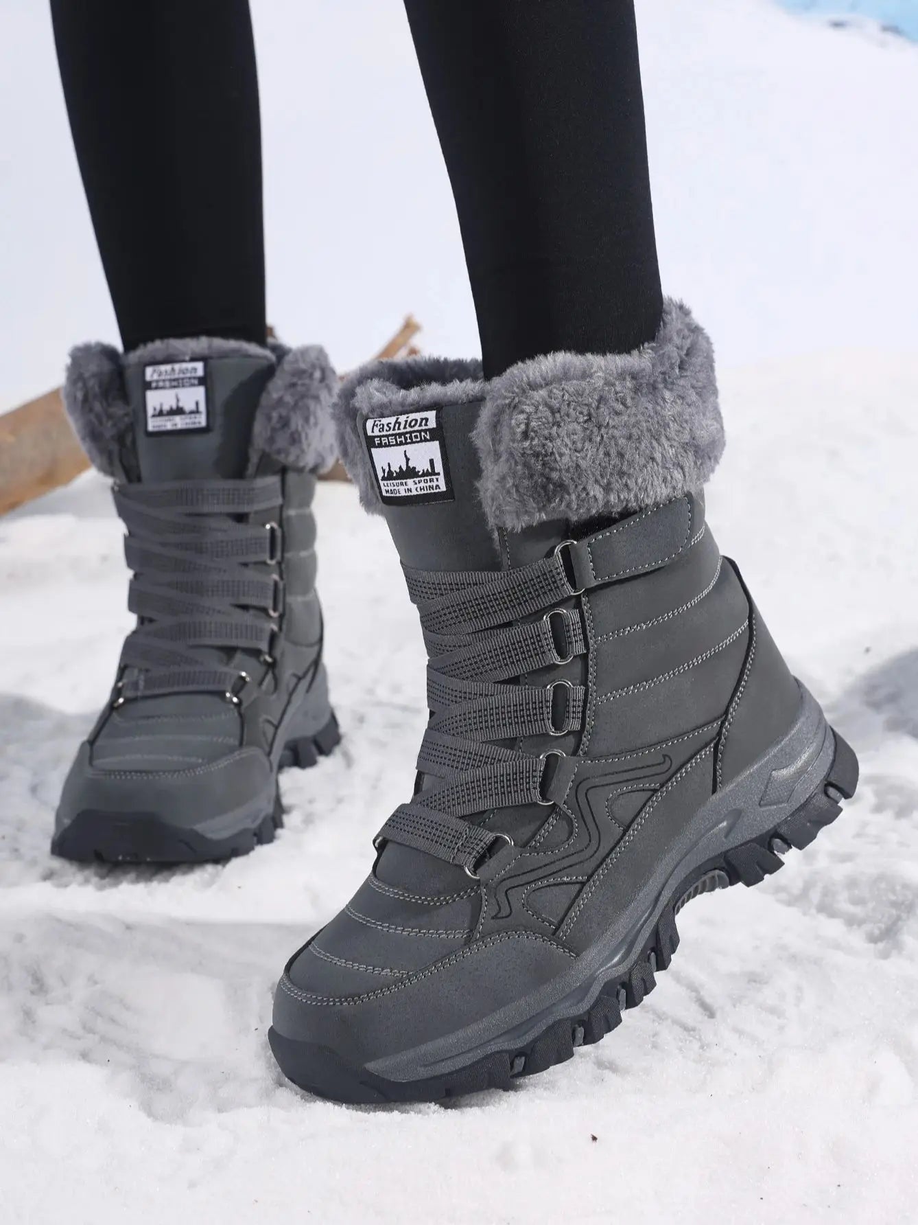 Women's Boots Winter High Quality Keep Warm Mid-Calf Waterproof.