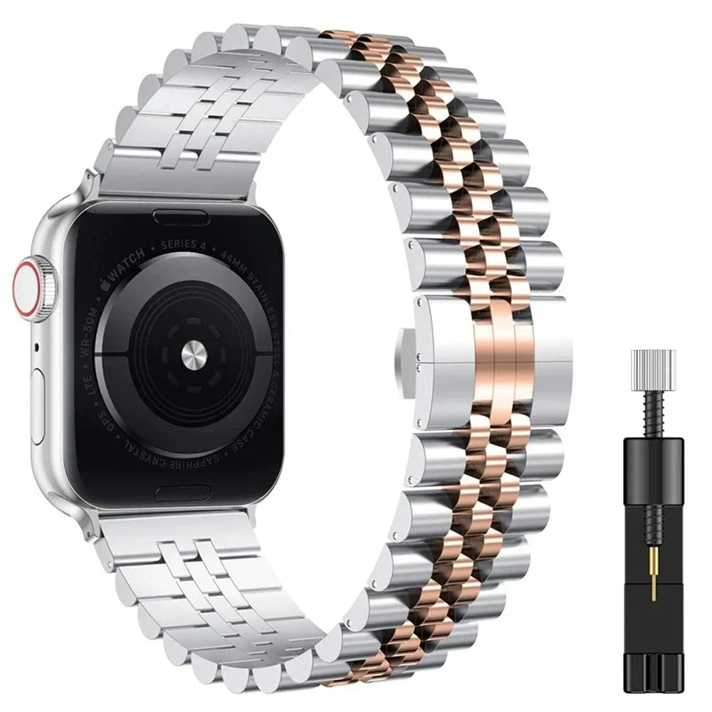 Stainless steel fashion strap is suitable for Apple Watch 38/40/41mm42/44/45/49mm,metal strap is suitable for IWatch 987654321SE