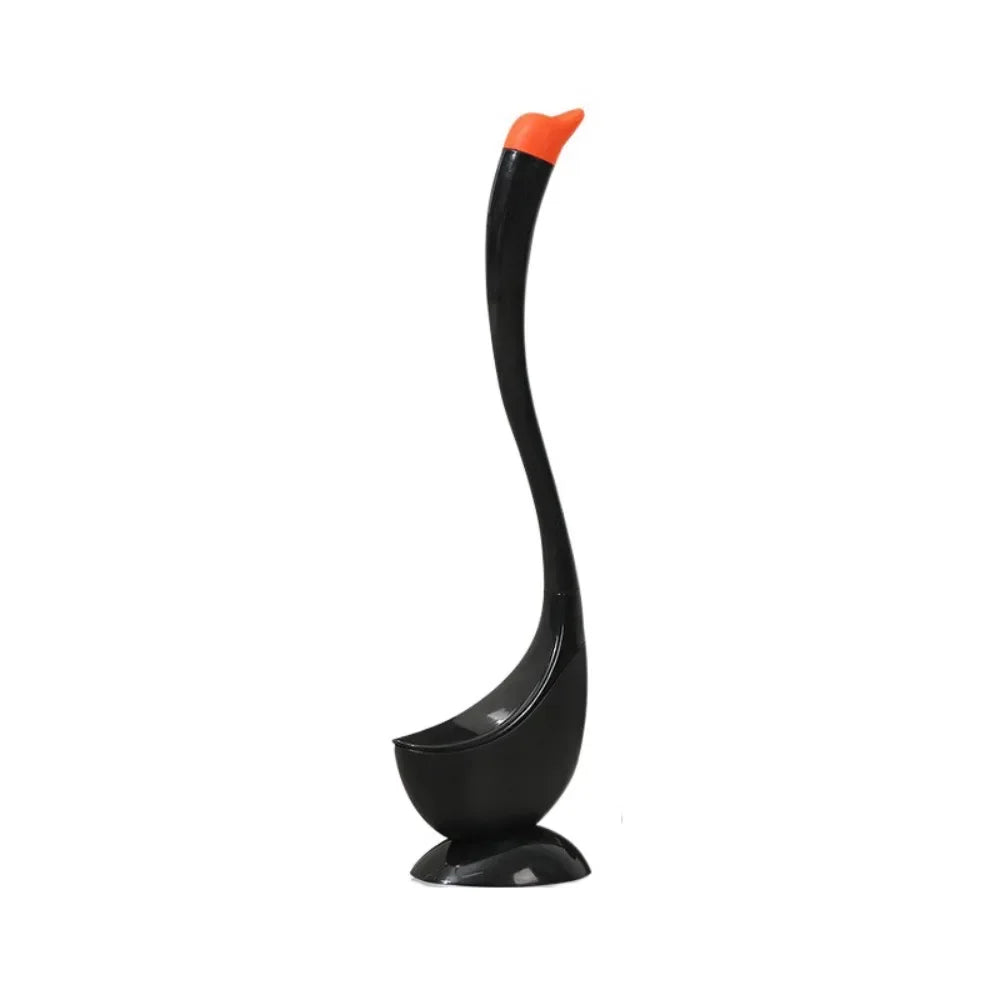 Swan Shape Long Handle Toilet Brush Dense Bristle Head Plastic.