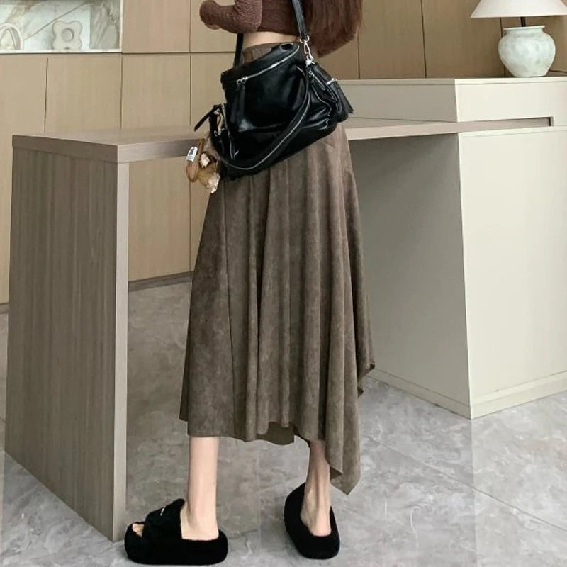 Women Clothing Autumn Korean Fashion Vintage High Waist.