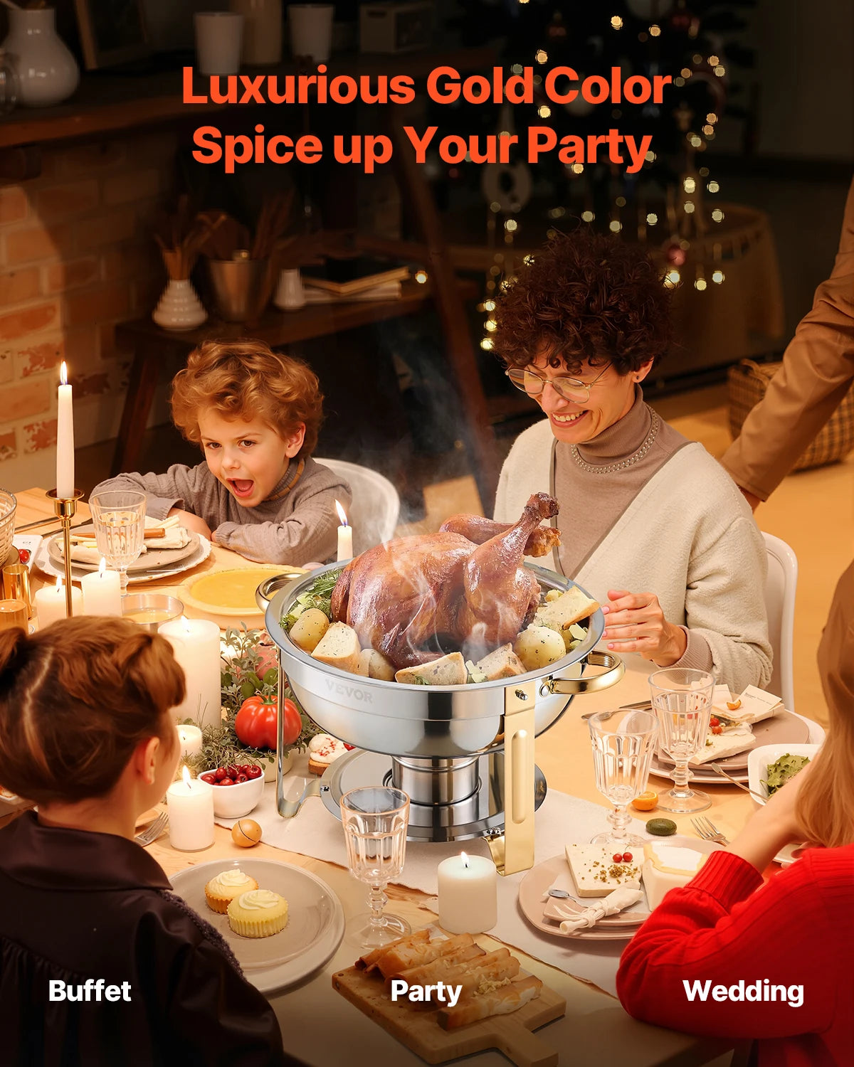 VEVOR 4 Pack Chafing Dish Buffet Set Stainless.