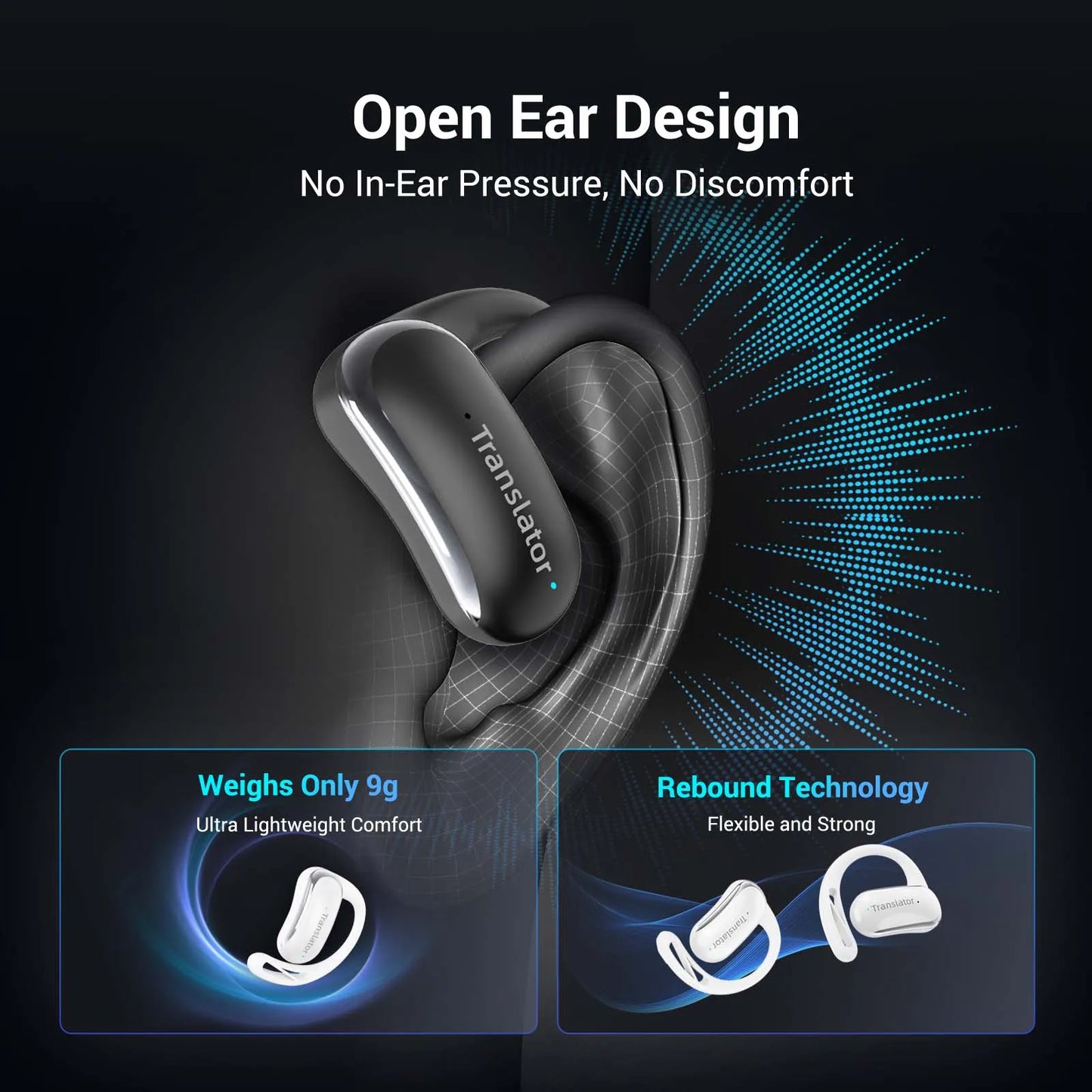 Shokz OpenFit 2+ T921 Open-Hung Earphones Dolby Audio 144 language.