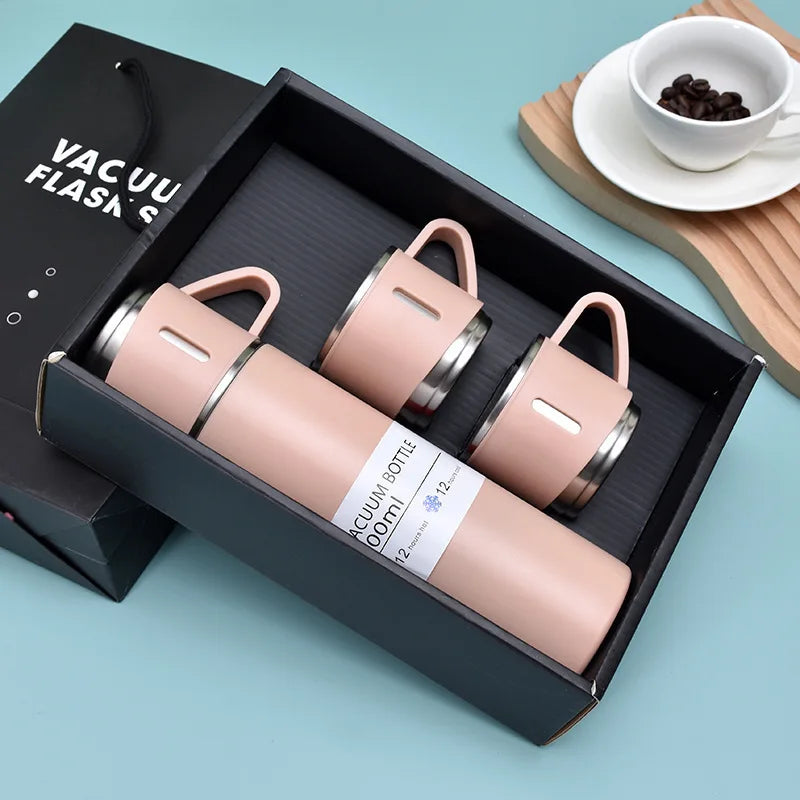 Stainless Steel Vacuum Insulated Hot Water Bottle Set, 500ml.