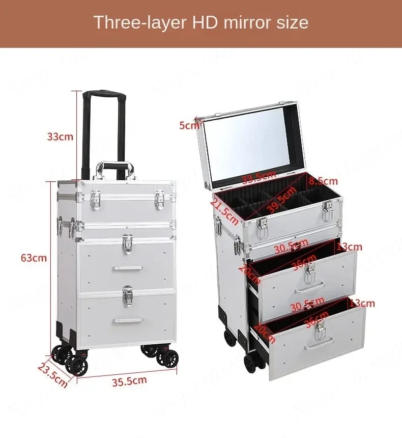 Makeup Bag 3-in-1 Suitcase Professional Manicure.