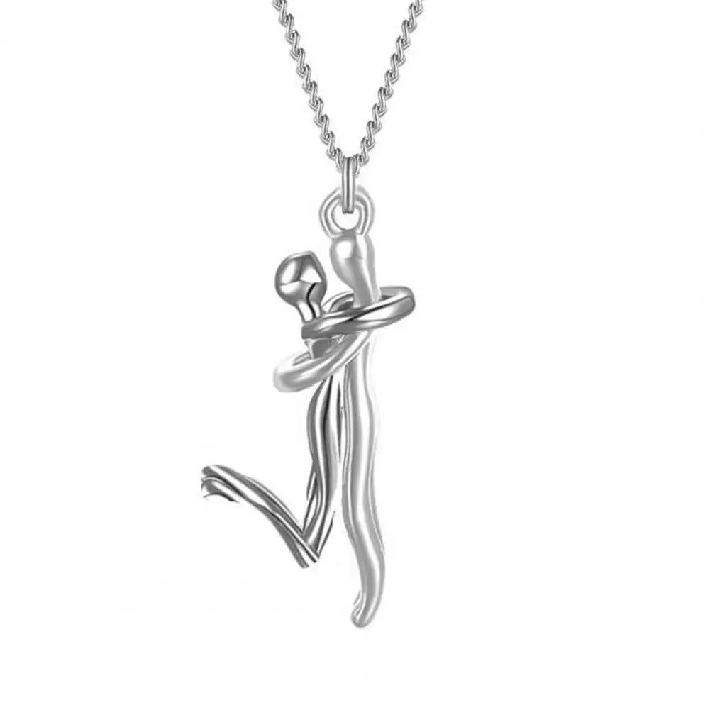 Couple Necklace Party Necklace Stylish Hop Couple Pendant Necklaces for Women Men Punk Lovers Hug Necklace Promise Wedding Party