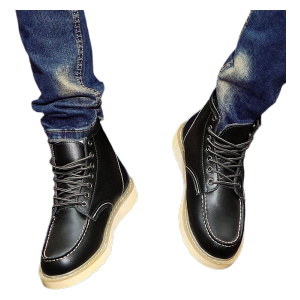 Men's High-Top Leather Motorcycle Boots Ankle Fashion Shoes Autumn Winter