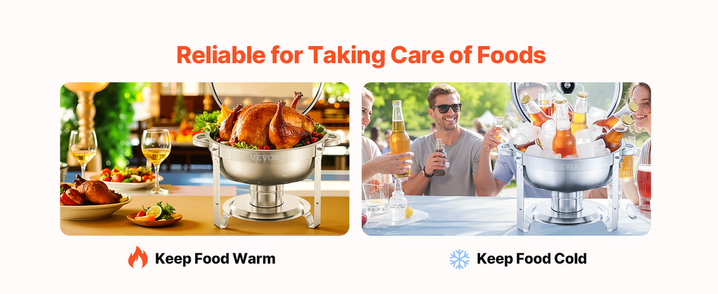 SucceBuy 5 Qt 4 Pack Chafing Dish Buffet Set Stainless Steel Chafer with 4.