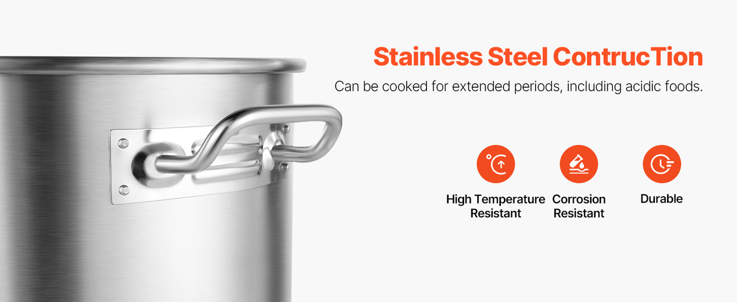 SucceBuy 42 Quart Stainless Steel Cookware Stockpot Commercial Cooking.